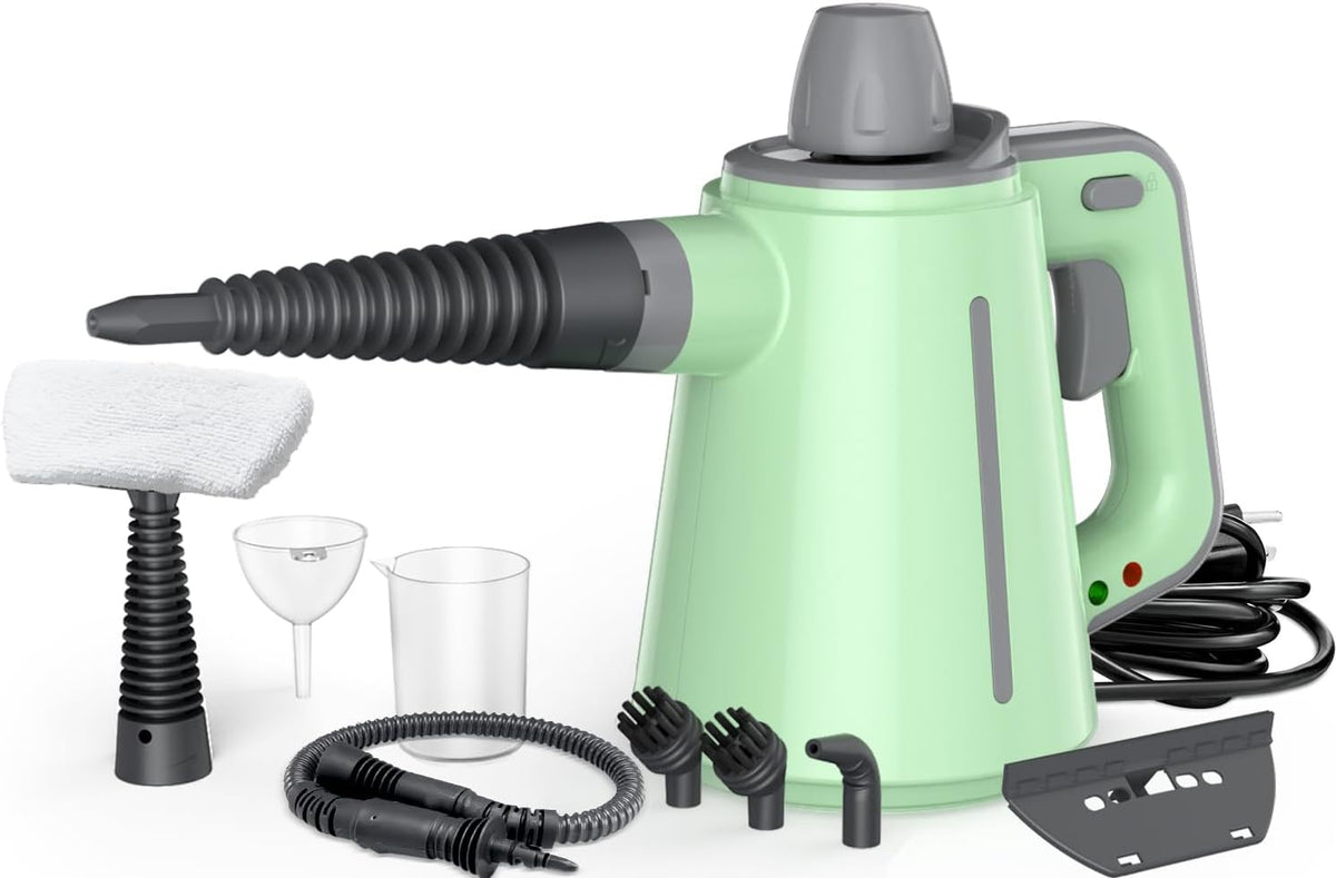 VeRosky Handheld Steam Cleaner, Pressurized Multi-Surface Steam Cleaner for Home Use with 10pcs Tools and Safety Lock to Remove Grime, Grease, Steamer for Cleaning Floor, Upholstery, Grout and Car