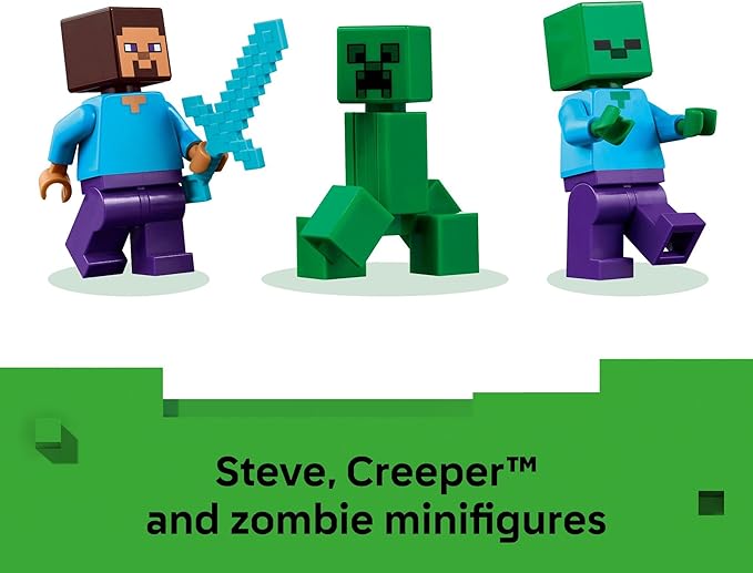 LEGO Minecraft The TNT Jungle House Kids Toy for Pretend Play - Collectible Minecraft Toy - Building Set for Boys and Girls 8+ - Gift Idea for Birthdays and Video Game Fans - 21275