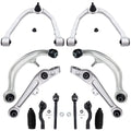 Detroit Axle - RWD Front End Kit for 03-04 Infiniti G35 Nissan 350Z, Lower Forward Rearward & Upper Control Arms Tie Rods Boots