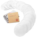 Organic Nursing Pads - 14 Washable Viscose Derived from Bamboo Breastfeeding Pads, Wash Bag, Reusable Breast Pads for Breastfeeding, Nipple Pads for Breastfeeding Essentials(Soft White, L 4.8")