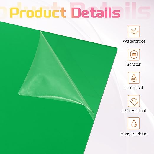 uxcell 3Pcs Acrylic Sheets 8x8 Inch Acrylic Panel 1/8 Inch-3mm Plastic Board for Picture Frames Sign Holders DIY Display Projects Craft, Clear Green