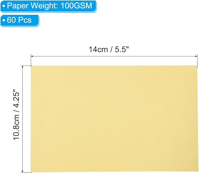 PATIKIL 60 Sheets Yellow Vellum Paper 4.25x5.5, Translucent Paper 100GSM for Invitations, Laser Inkjet Printing, Arts & Crafts