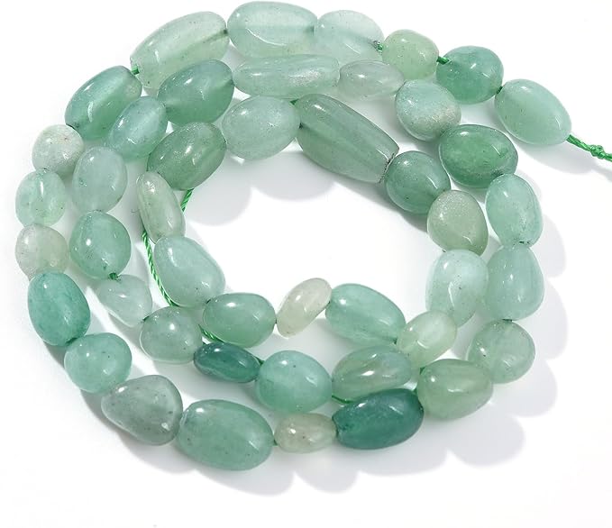 Green Aventurine Pebble Nugget Oval Free Tumbled Stone 6-8mm Natural Gemstone Loose Beads Approx 15.5 inch for DIY Jewelry Making