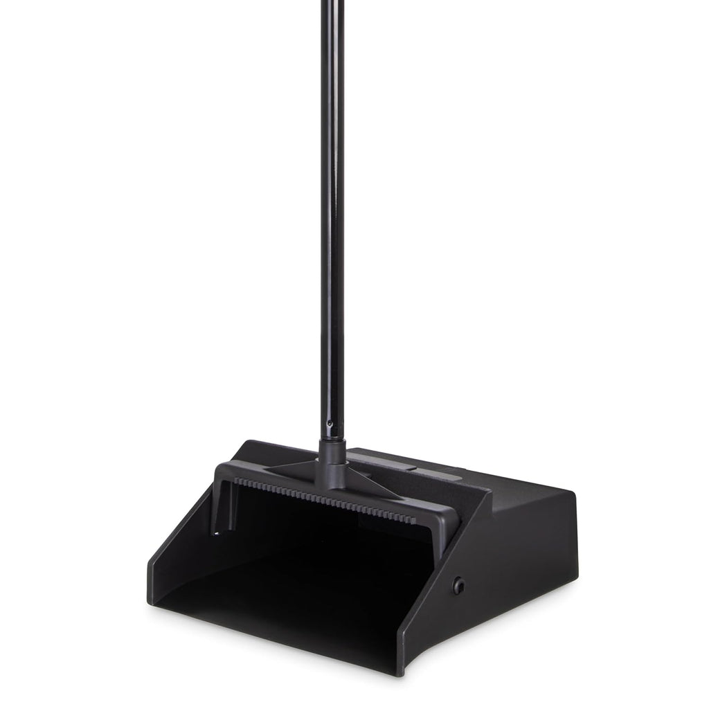 Carlisle FoodService Products Duo-Pan Upright Dust Pan with Serrated Yoke for Home, Restaurants, Kitchen, Lobby, And Office, Plastic, 30 Inches, Black