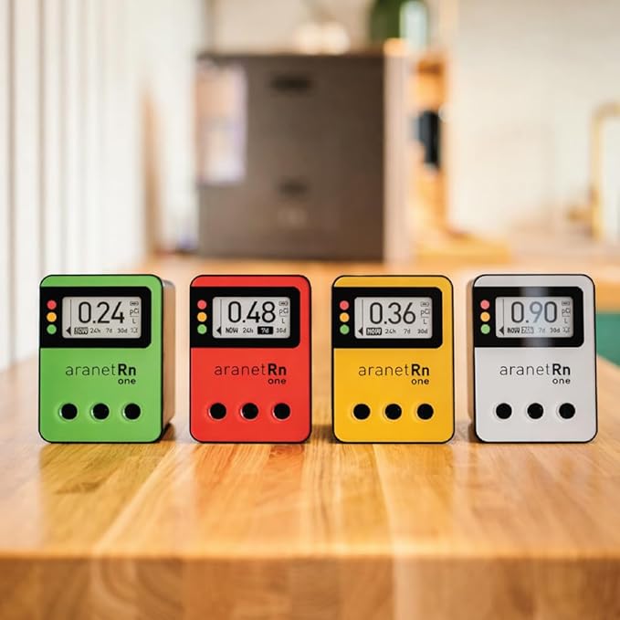 Radon One – Fast Home Radon Gas Detector with 10-Minute Response, E-Ink Display, Battery Powered, Portable Real-Time Radon Monitor for Basements & Indoor Air Monitoring (White)
