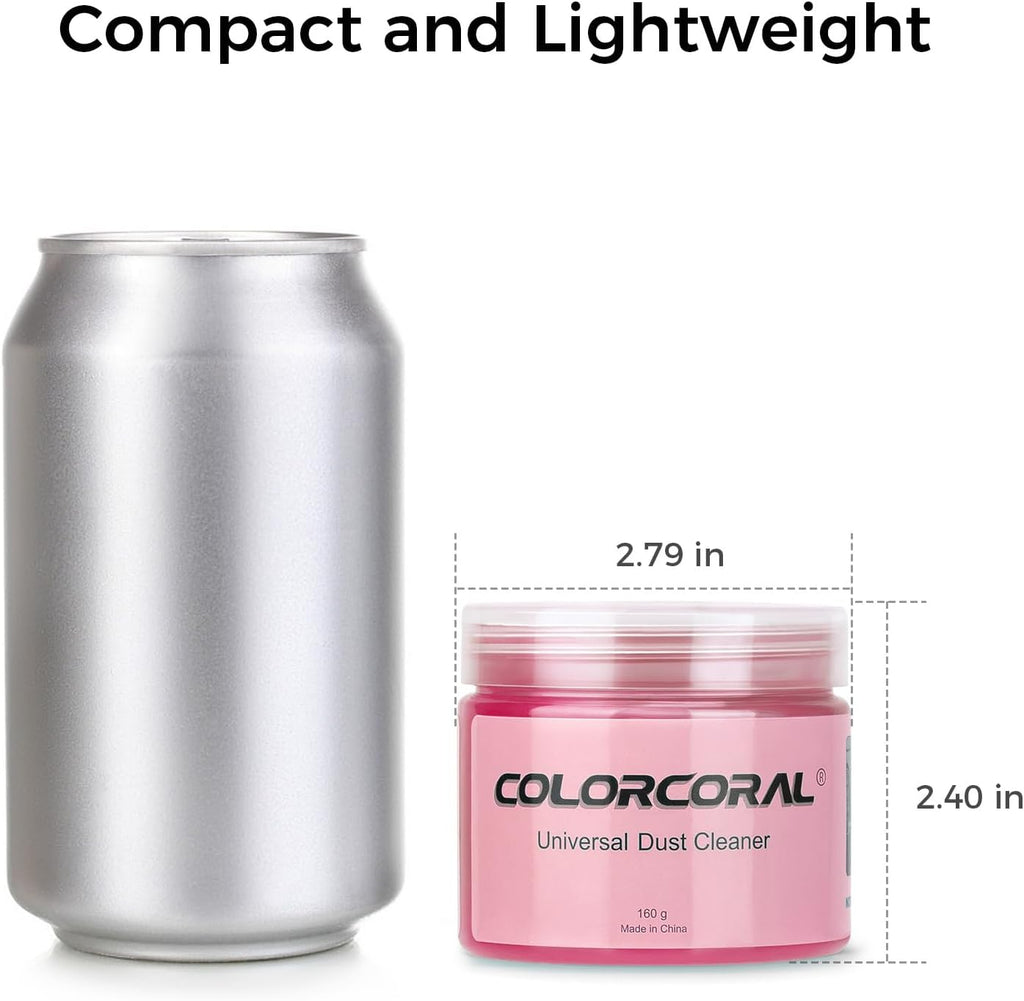 COLORCORAL Cleaning Gel for Car Universal Gel Cleaner Auto Detailing Car Vent Keyboard Cleaning Putty Car Interior Cleaner Dashboard Dust Remover Putty Auto Duster Cleaning Kit 160G - Rose Red