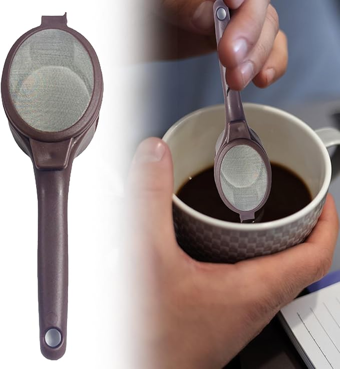 Coffee Filter Spoon - Portable Fine Mesh Brewing Tool For Smooth Extraction, Ergonomic Handle Design For Comfortable Grip With Efficient Straining Function, Multi Use Utensil