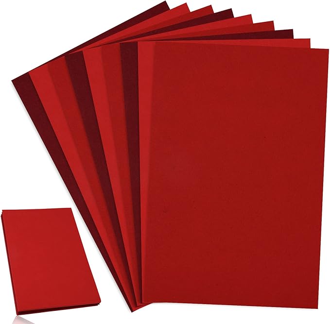 Whaline 18Pcs Felt Fabric Sheets Soft Thick Assorted Red Craft Felt Pack for DIY Craft Sewing Patchwork Art Projects, 3 Colors, 7.9 x 11.8 Inch