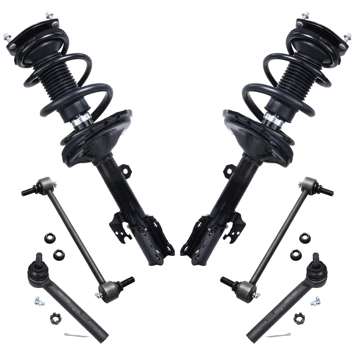 Detroit Axle - 6pc Front Struts Kit for 04-07 Toyota Highlander Lexus RX330, 07-09 RX350, 06-08 RX400h, 2 Struts & Coil Spring 2