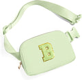 Gitus Gifts for 8 9 10 11 12 Year Old Girls Belt Bag Fanny Pack Crossbody Bags with Initial Letter Patch Cute Stuff Birthday Gifts for Teen Girls Women Personalized Trend Stuff (Light Green-B)