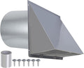 8 inch Hooded Wall Vent with Screen and Damper,Wall Vent Cover Exhaust Vent Outdoor Wall Cap Exterior Air Vent Cover for Kitchen Range Hood HVAC Duct Dryer Ventilation,Galvanized Steel,Gray