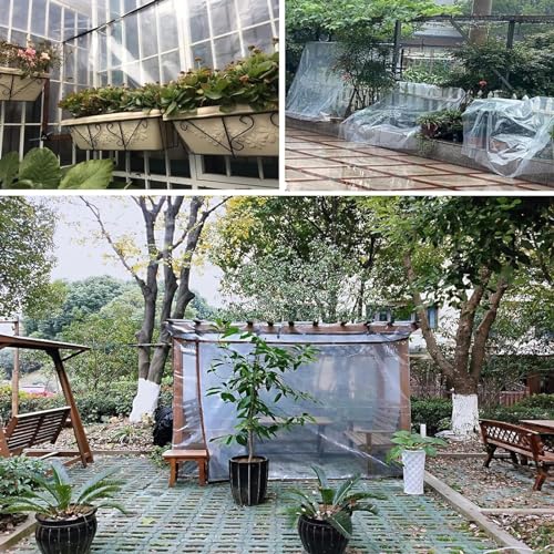Waterproof Cover Clear Tarps 4x4 FT, Clear Tarp for Deck Porch Patio Canopy Outdoor Camping Ground Garden Furniture Cars Covers, PVC Heavy Duty Tarpaulin, with 10 Marbles Bundle and 1 Rolls Ropes - size: 4x4 FT
