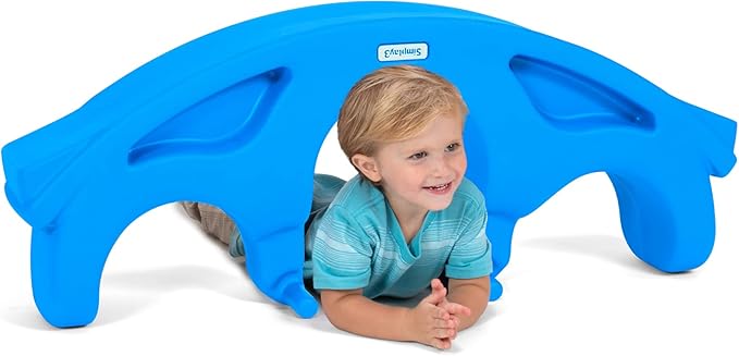 Simplay3 Rock and Roll Teeter Totter Seesaw - Rocking Fun for Two Toddlers or Kids Ages 18 Months to 5 Yrs- Sapphire, Made in USA