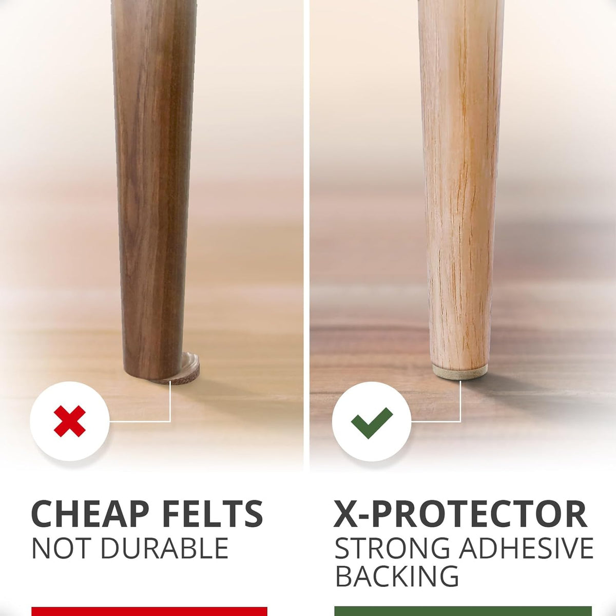 235 pcs Felt Furniture Pads Brown & Beige X-Protector! Huge Quantity of Furniture Pads for Hardwood Floors – Your Ideal Wood Floor Protectors for Furniture. Protect Any Type of Hard Floor!