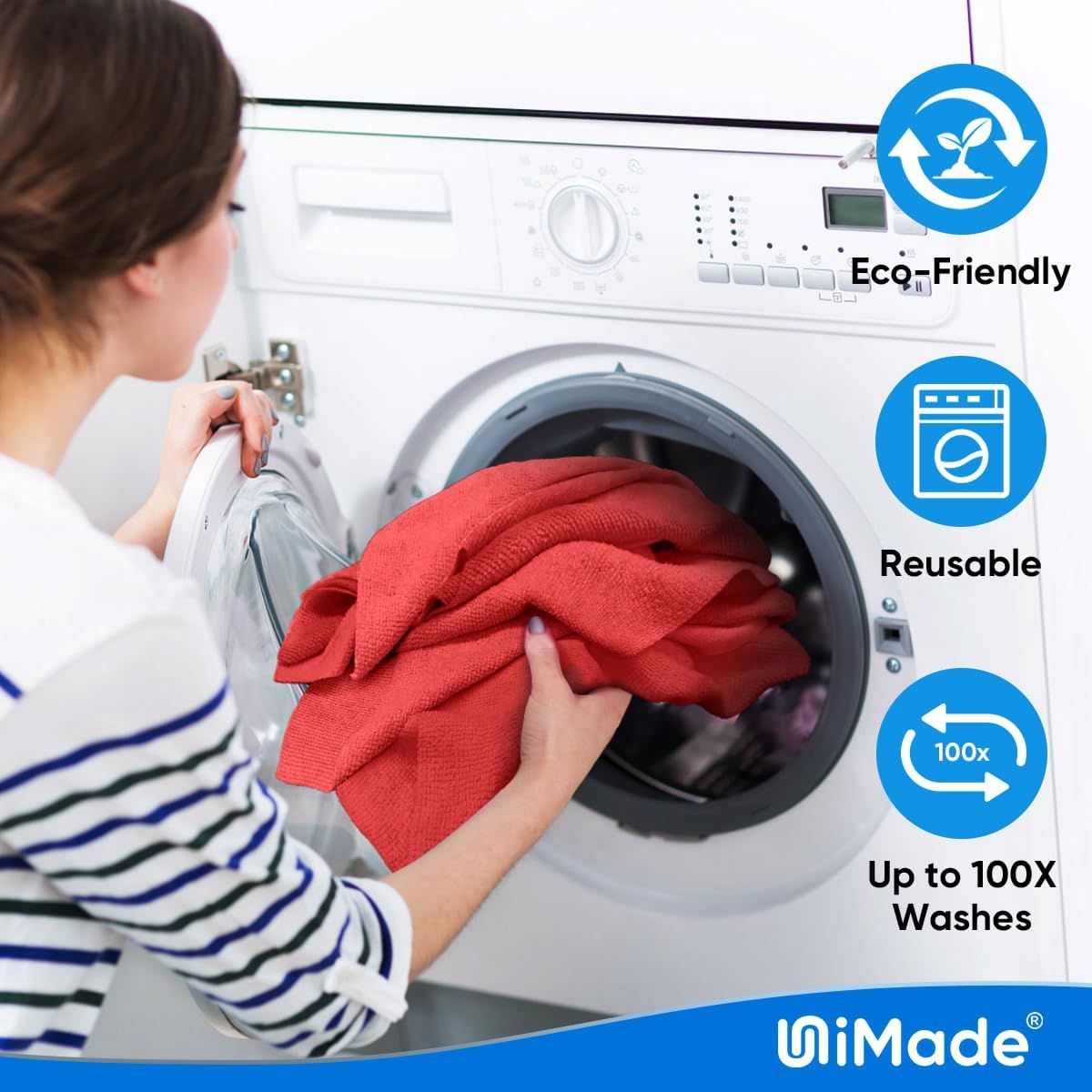 Shop Towels Rags, 150 Pack Reusable Shop Rags Bulk Microfiber Cleaning Cloth Lint Free Cleaning Towels for Car Kitchen Automotive Bar Mechanic Restaurant Garage, 11.5"x 11.5", Red