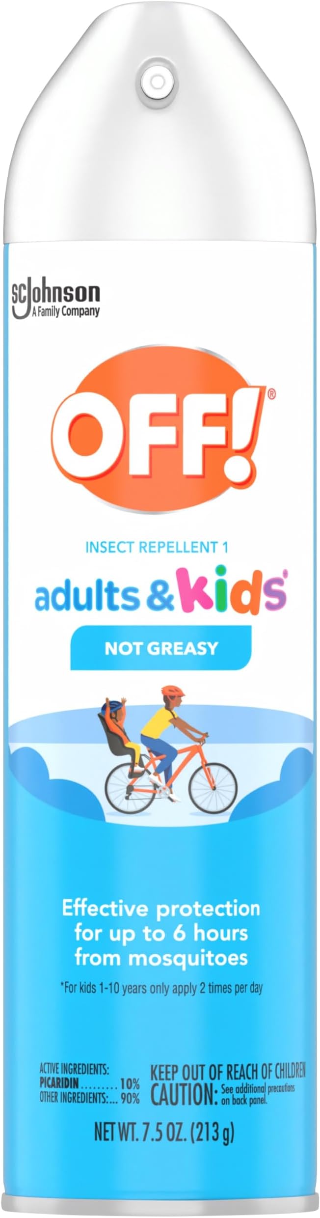 OFF! Insect Repellent Aerosol for Adults & Kids, Fragrance-Free Bug Spray for Everyday Protection from Mosquitoes and Ticks, 7.5 Oz