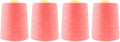 Mandala Crafts 4 Pack of Serger Threads Cones Spools - 20S/2 24000 Yards Polyester Coral Threads for Sergers Machine and Overlock Quilting Sewing Machine