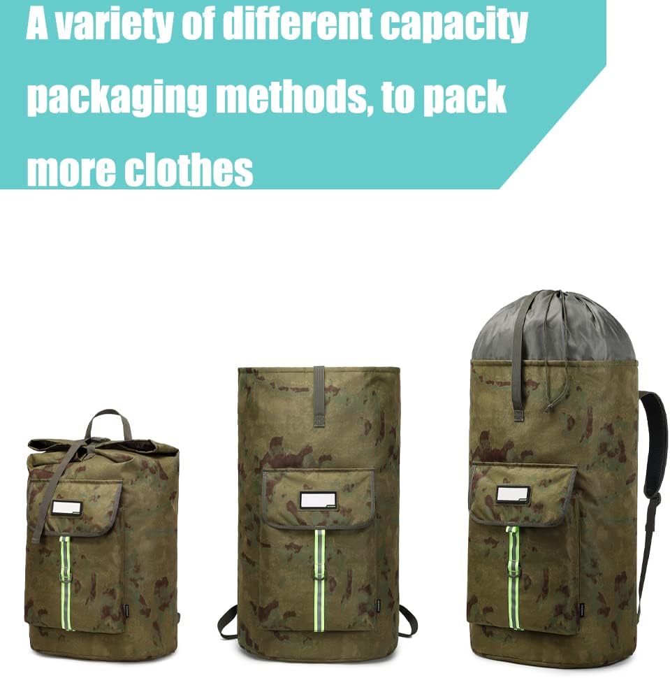 laundry bag backpack,extra-large heavy duty laundry bags,laundry backpack for college students,drawstring closure (Ruins camouflage laundry bag backpack)