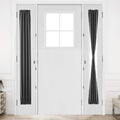 DWCN French Door Curtain - Rod Pocket Thermal Blackout Panel for Doors With Glass Window, Kitchen and Patio - Privacy, 12 X 72 Inches Long, 1 Panel With Tieback, Dark Grey