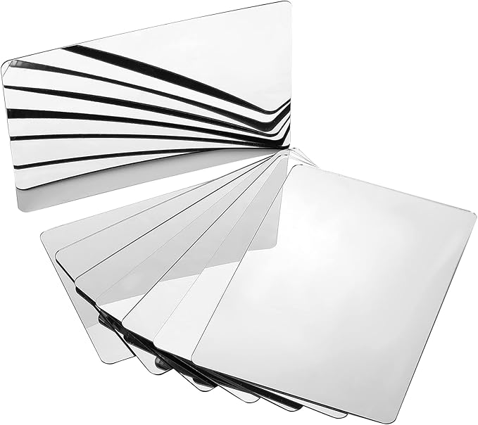 Marsui 64 Pieces Shatter Proof Plastic Mirror Craft 4 x 6 Inch Small Mirror Tiles Bulk with Soft Round Corners Double Sided Protective Film Reflector Sheets Art Craft Supply for Bathroom Home Decor