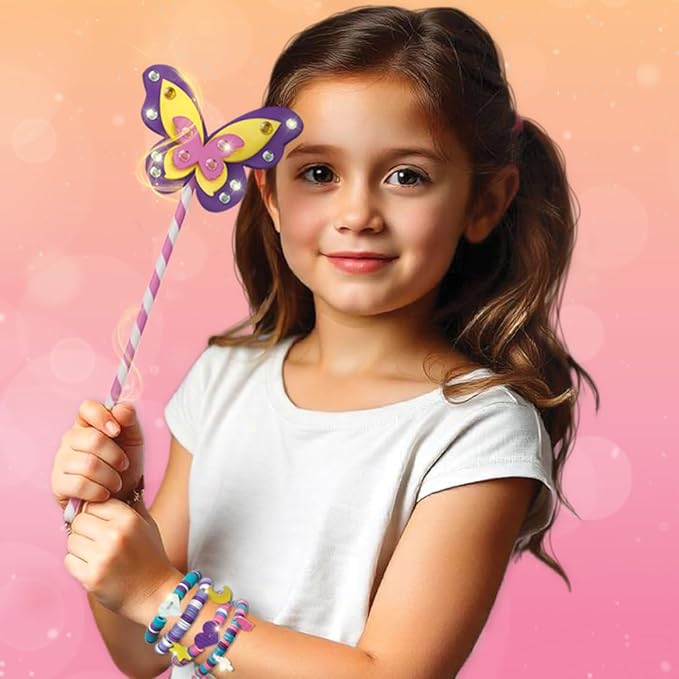 Imagimake Princess Craft Kit | 10 Mess-Free DIY Activities | Bracelet Making Kit, Unicorn Pouch, Butterfly Wands & Photo Frame | Girls Toys Age 6-8 | 5,6,7,8,9,10,11,12 Year Old Girl Birthday Gifts