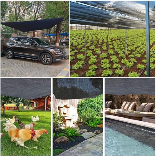 90% Black Sun Shade Cloth 12x20 ft - Fence Privacy Screen, Breathable Mesh Tarp & Serrated Grommets for Garden Plants Outdoor, Patio Pergola, Porch Cover, Chicken Coop & Dog Kennel - size: 12x20 ft