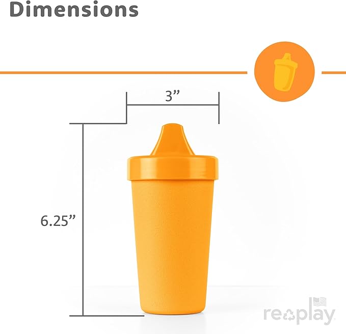 Re-Play Sippy Cups for Toddlers - 10 Oz. Reusable Spill Proof Cups for Kids, Dishwasher/Microwave Safe - Made in USA - Set of 4-3.13" x 6.25" - Spring