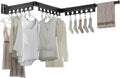 Clothes Drying Rack Foldable Wall Mounted Drying Rack 3 Fold Black-Laundry Drying Rack Durable Clothing Racks for Hanging Clothes