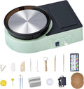 VEVOR Mini Pottery Wheel For Kids and Beginners, 6” Turntable, Two-way Rotation, Adjustable Speed, Complete Pottery Set with Clay Art Supplies Sculpting Tools, Craft Gifts for Kids Teens Adults, Green