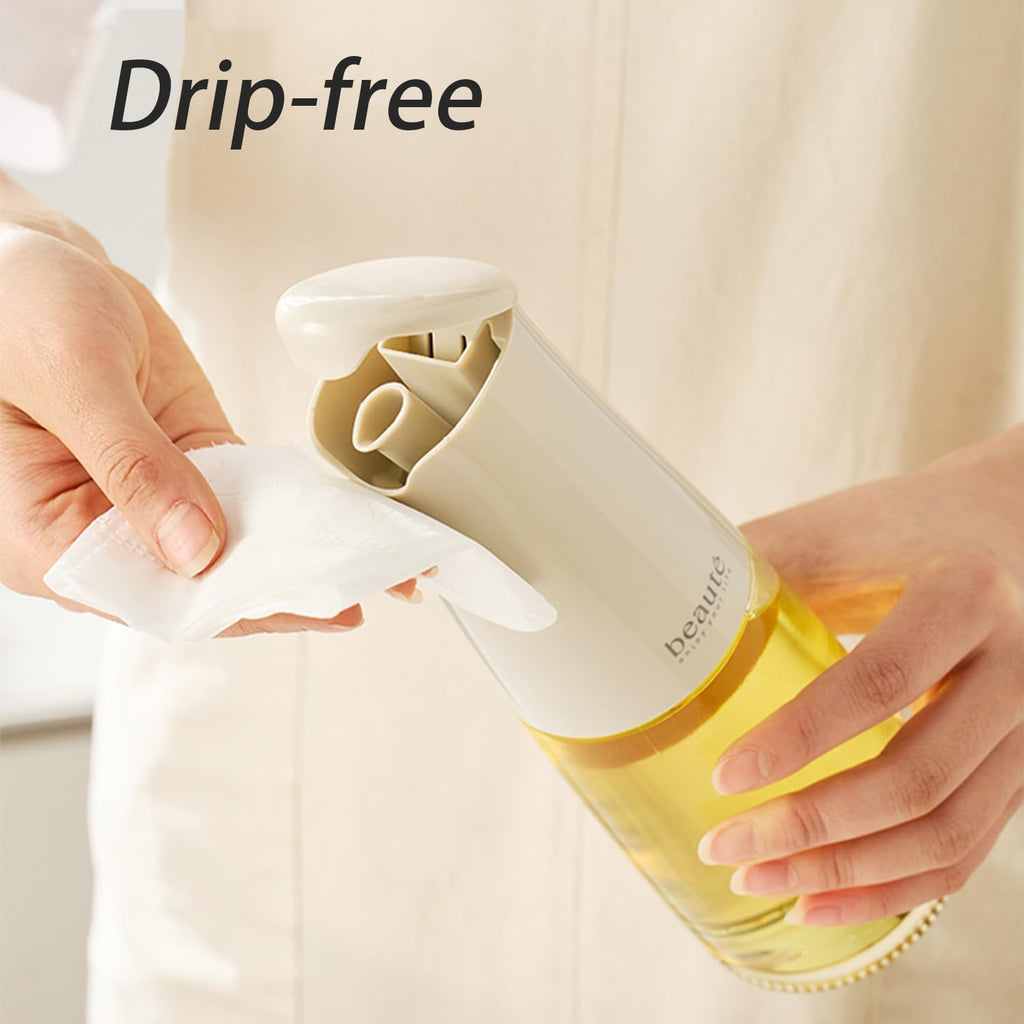 17oz Oil Bottles for Kitchen, Auto Flip、Non-Drip、Leak Proof, Cooking Oil Dispenser, Vinegar Dispenser, Cooking Glass Bottle with 500ml (Light Green)