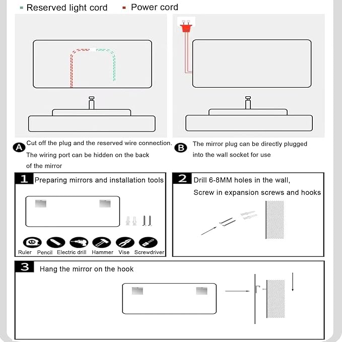 Illuminated LED Bathroom Mirror，Smart Lighted Bathroom Mirror for Wall，Smart Modern Bathroom Vanity Mirror，Waterproof，Shatterproof，with Touch Sensor/Dimming/Demister pad(H70*W90cm/H27.6*W35.4IN)