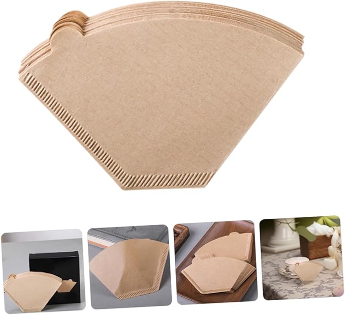 200pcs Unbleached Coffee Filter Papers for Drip Coffee Makers and Espresso Machines Cone Filters for Flavor Extraction Brewing Accessories