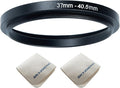 37mm Lens to 40.5mm Camera Lens Adapter 37mm to 40.5mm Step Up Ring Adapter Ring for All Brands of UV ND CPL, with Premium Lens Wiping Cloth 2 Pack (37mm-40.5mm)
