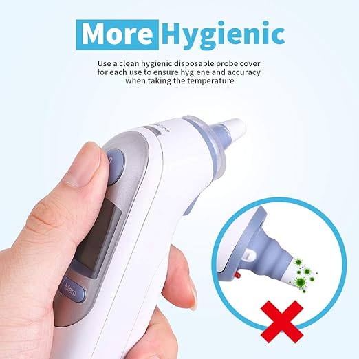 500X Ear Thermometer Probe Covers Lens Filters Refill Caps for All Braun Models, BPA Free and Disposable for Braun