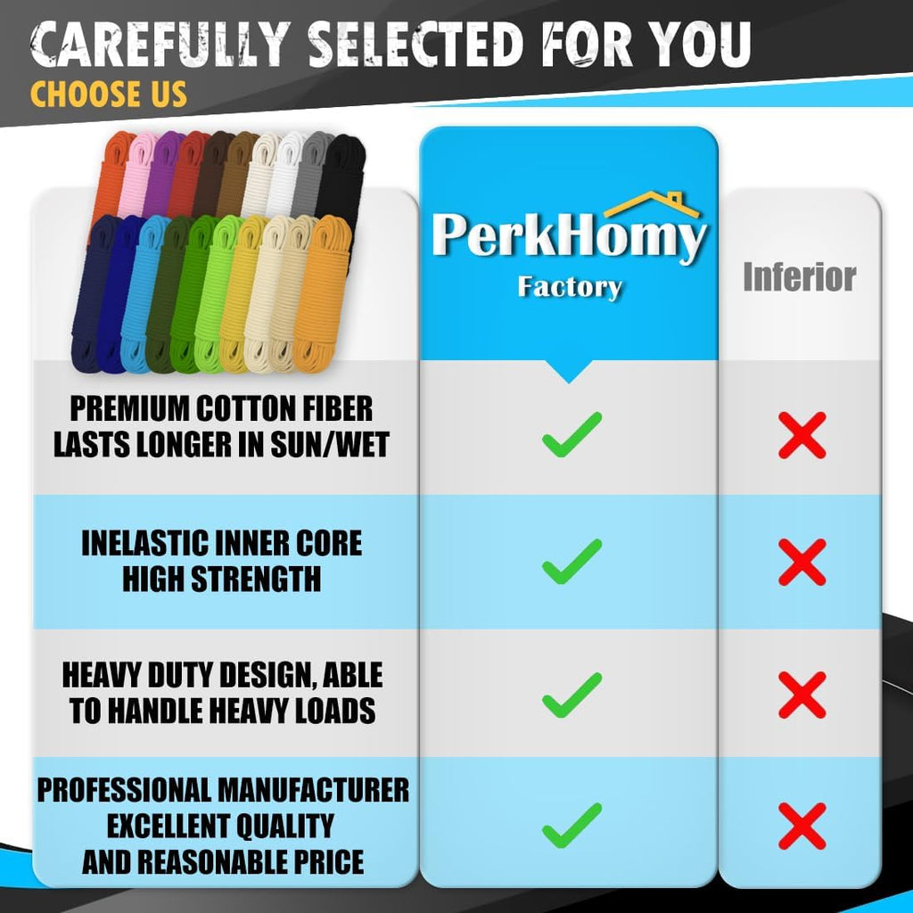 PerkHomy Cotton Rope 3/16" (5mm) 100 ft Multi Purpose Utility Diamond Braided Cord, Natural Cotton for Clothes Line Camping Crafting Flag Pole, Khaki