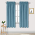 DWCN Blackout Curtains for Living Room Thermal Insulated, Energy Saving & Noise Reducing Bedroom Curtains, Stone Blue, W 42x L 63 Inch, Set of 2 Rod Pocket Curtain Panels