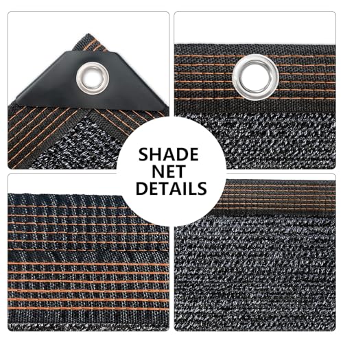 Shade-Cloth 85-90% for Garden Plants 6x15 FT, Black Sun-Block Shade Cover Mesh Tarp with Grommets Sun Shade Canopy for Outdoor Pergola Patio Flower Lawn Kennel Chicken Coop - size: 6x15 Ft