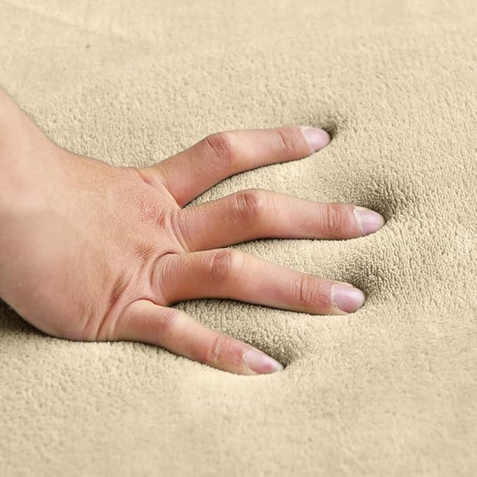 Loartee Coral Velvet Crawling Rug (6'8"x 6'8", Brown) for Toddler Children Play Area Rug Yoga Mat Exercise Pad