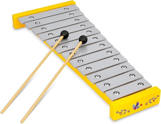 12-Note Tuned Xylophone for Toddlers & Kids – Professional Glockenspiel Musical Toy with Mallets, Guidebook & Video Tutorials – Montessori Music Instrument for Ages 3+, Gift-Ready Box
