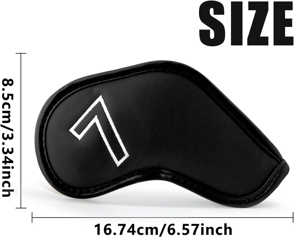 Montela Golf Iron Covers,Golf Iron Head Covers Leather Golf Iron Covers Set 9pcs Golf Iron Headcovers,Golf Club Head Covers for Iron Club Fit All Brands Titleist,Callaway,Taylormade