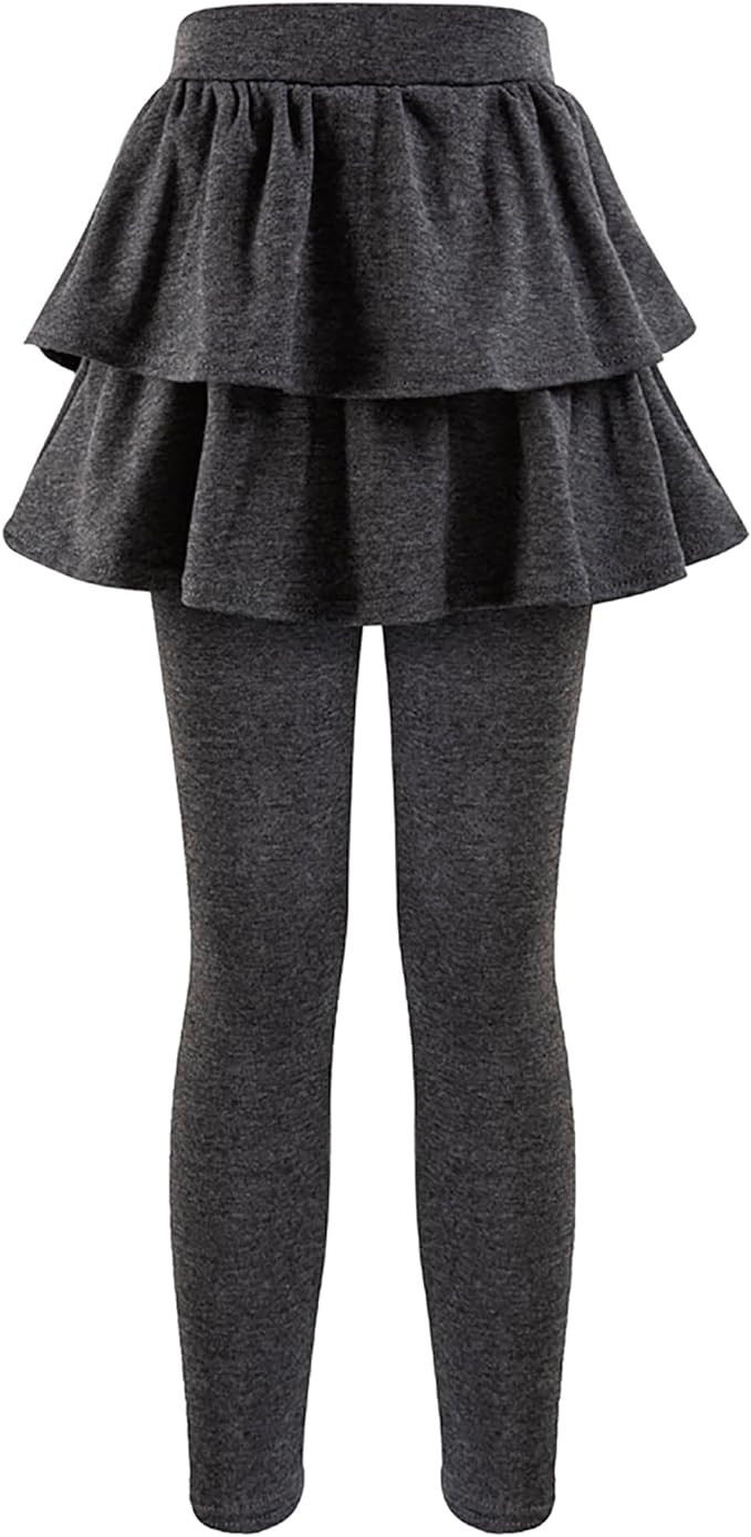 Girls School Uniform Pants Leggings with Skirts Stretch Warm Jegging 4-12 Years
