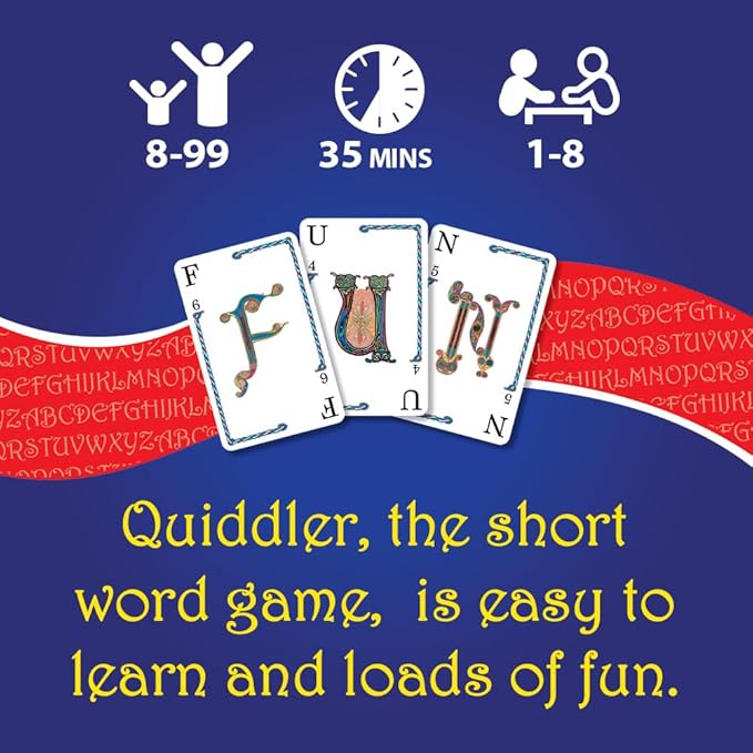 Quiddler Card Games for Kids - Playing Cards Word Games, Deck of Cards, Fun Family Games for Kids and Adults, Game Night, Travel Games, Multi-Player, Ages 8+