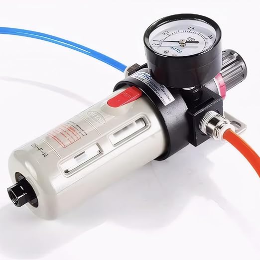 Compressed Air Pressure Filter Regulator Airtac BFR3000 3/8'' NPT 0-140 PSI Combo Piggybac Adjustable,Bracket,Gauge Semi-Auto Drain