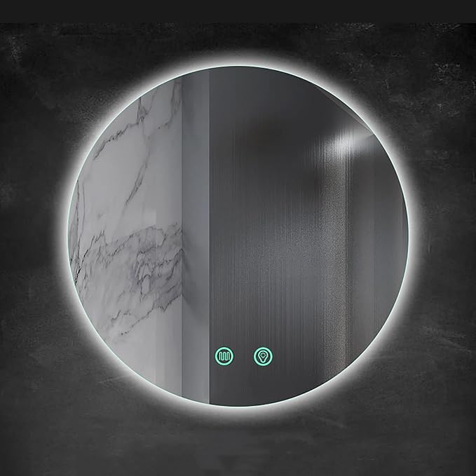 Yu Ru Wall Mirror for Bathroom, Led Illuminated Bathroom Mirror, Dimmable Touch Switch Illuminated Mirror, Scene Lighting Simulations, Wall Mounted Makeup Mirror with Demister Pad