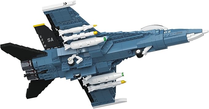 Apostrophe Games F/A-18 Hornet Fighter Jet Building Block Set - 772 Pcs - F-18 Air Force Jet Building Block Plane Toy for Kids Older Than 10 and Adults – Compatible with All Building Bricks