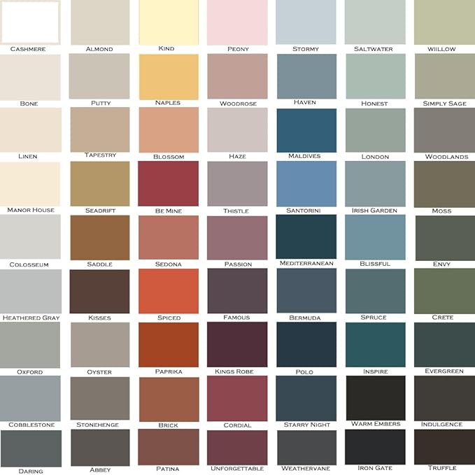 ALL-IN-ONE Paint, Durable cabinet and furniture paint. Built in primer and top coat, no sanding needed. Includes our 30 featured color card - London (green gray), Quart
