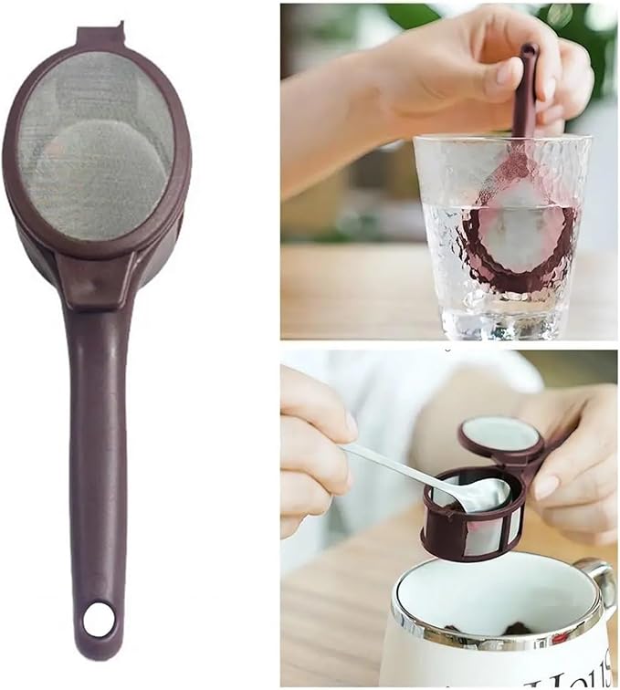 Portable Coffee Filter Spoon Brewing Tool For Ground Loose Tea Multifunctional Tea Filter With Hanging Handle For Camping Travel