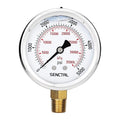 SENCTRL 5000 Psi Glycerin Liquid Filled Hydraulic High Pressure Gauge, 2.5" Dial Size, 1/4" NPT Lower Mount, Stainless Steel Case, for Air Gas Water Oil Pressure Test