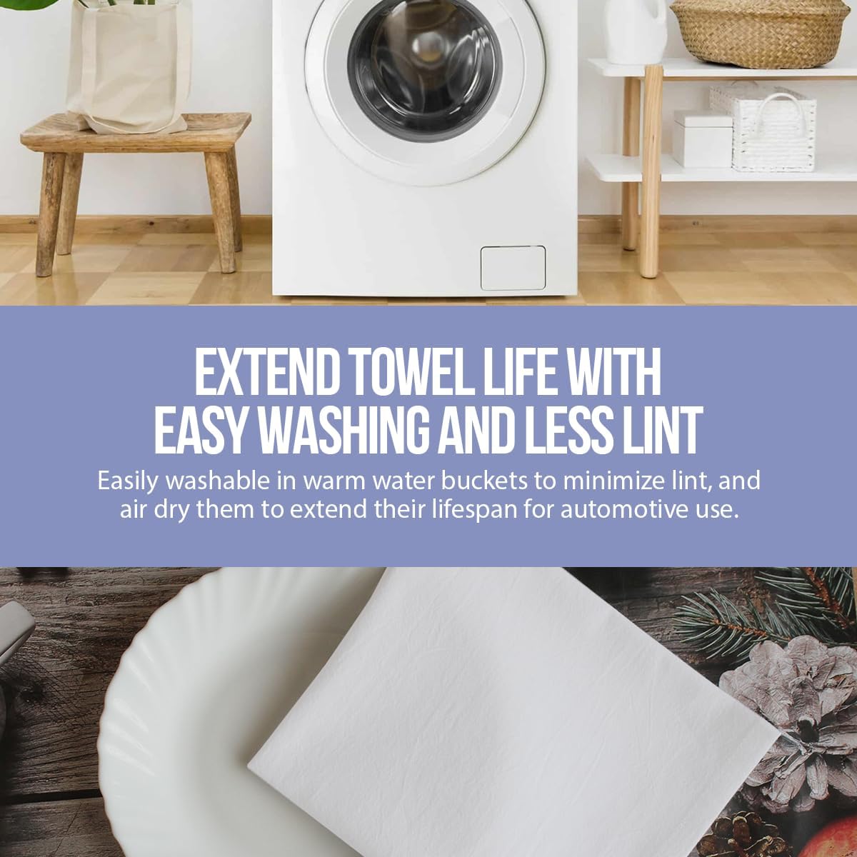 WHITEWRAP Flour Sack Towels| Tea Towel for Crafts| Kitchen Dish Cotton Blank Towel for Embroidery|Baking Bread Proofing Linen Cover| Thick Absorbent Quick Dry| 24 Pack 28"x28" Natural