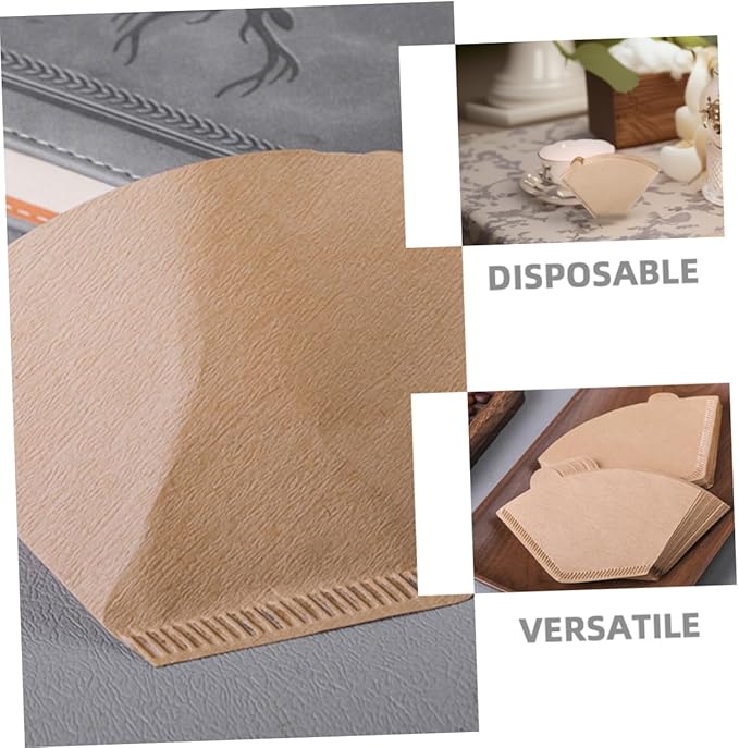 Luxshiny 200pcs Unbleached Disposable Coffee Filters for Espresso Drip Coffee Makers Easy to Use Optimal Flavor Extraction Natural Safe Paper Filters